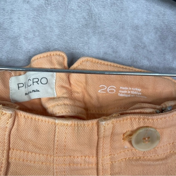 Pilcro By Anthropologie Kit High-Rise Crop Jeans In Petal Peach Women's Sz 26 - Picture 7 of 10